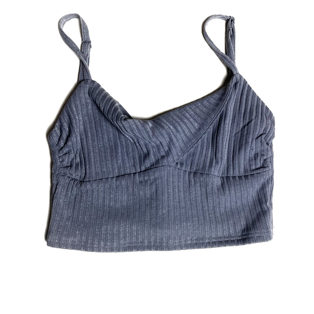 Jed North Cowl crop tank in grey